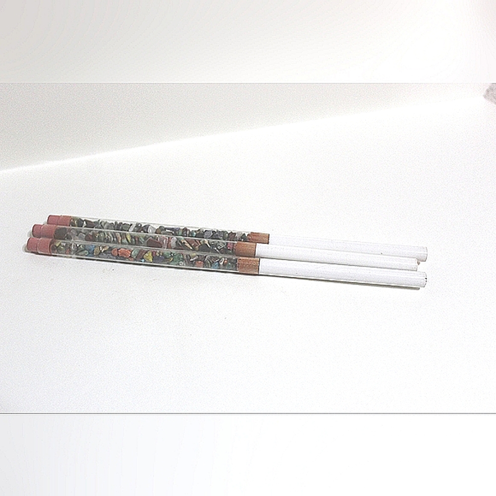 Miniature gemstone crystal souvenir pencil, set of 3